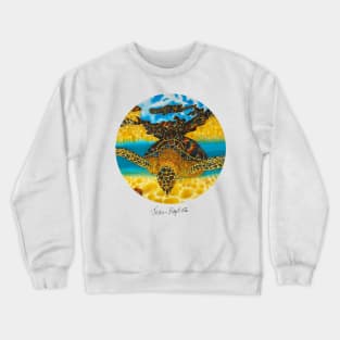 Caribbean unveiled on silk | Sea Turtle Gliding Crewneck Sweatshirt